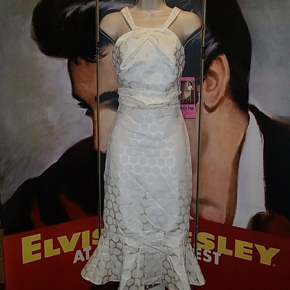 Bettie Page Vintage Wedding Hot Time in City Pencil Mermaid Ivory Cream Dress - Picture 1 of 8